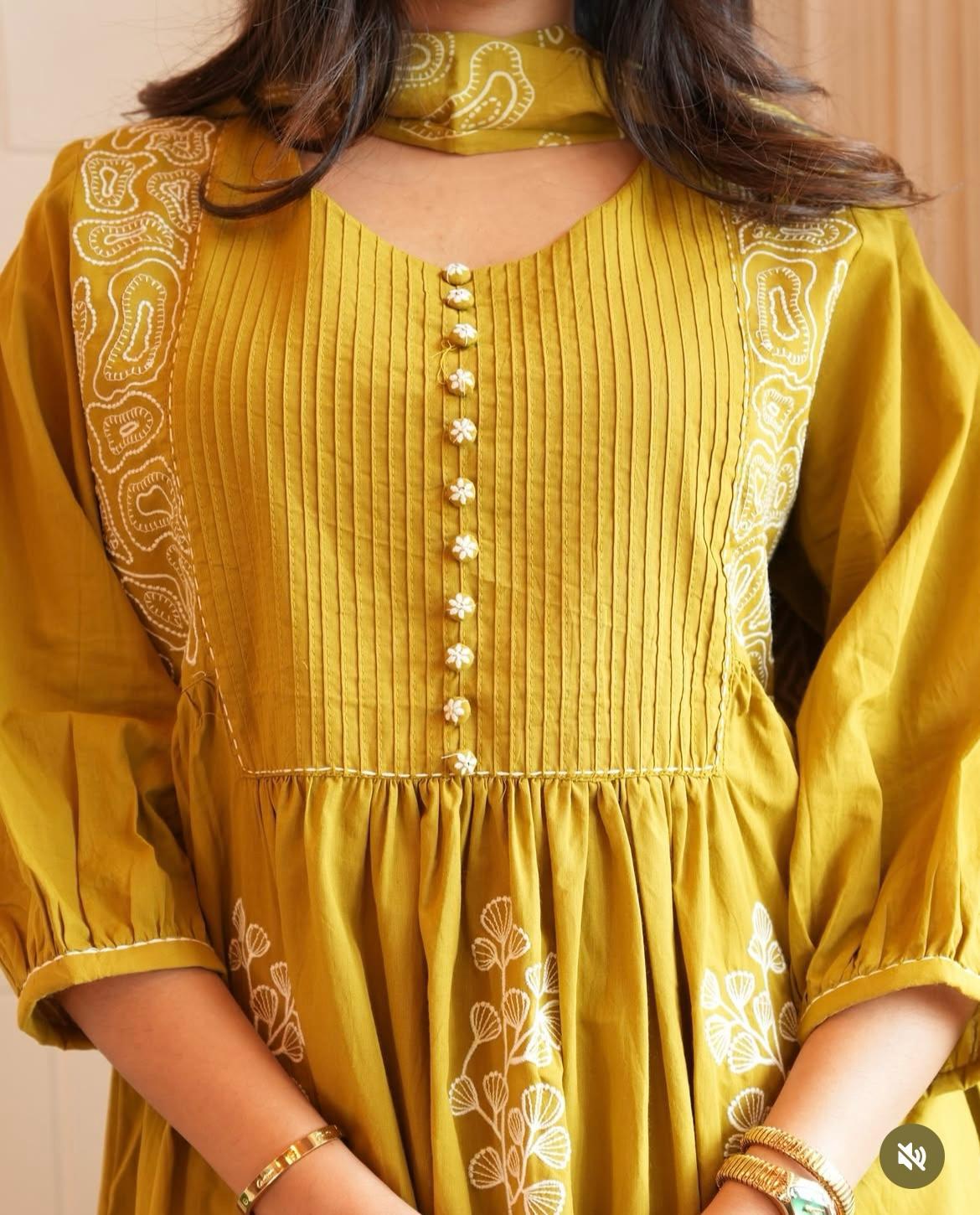 Biba Pure Cotton Printed Kurta Set with Dupatta For Woman