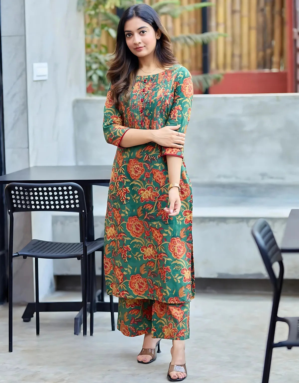 Biba Gul Green Kurti Set