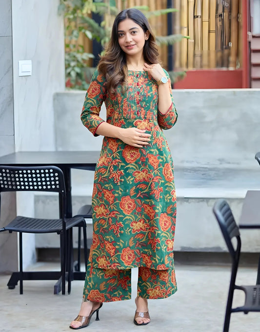 Biba Gul Green Kurti Set