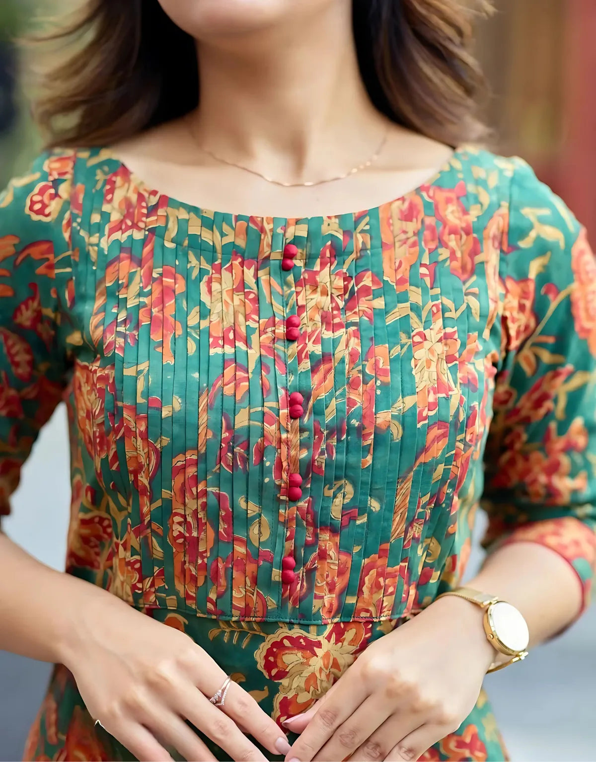Biba Gul Green Kurti Set