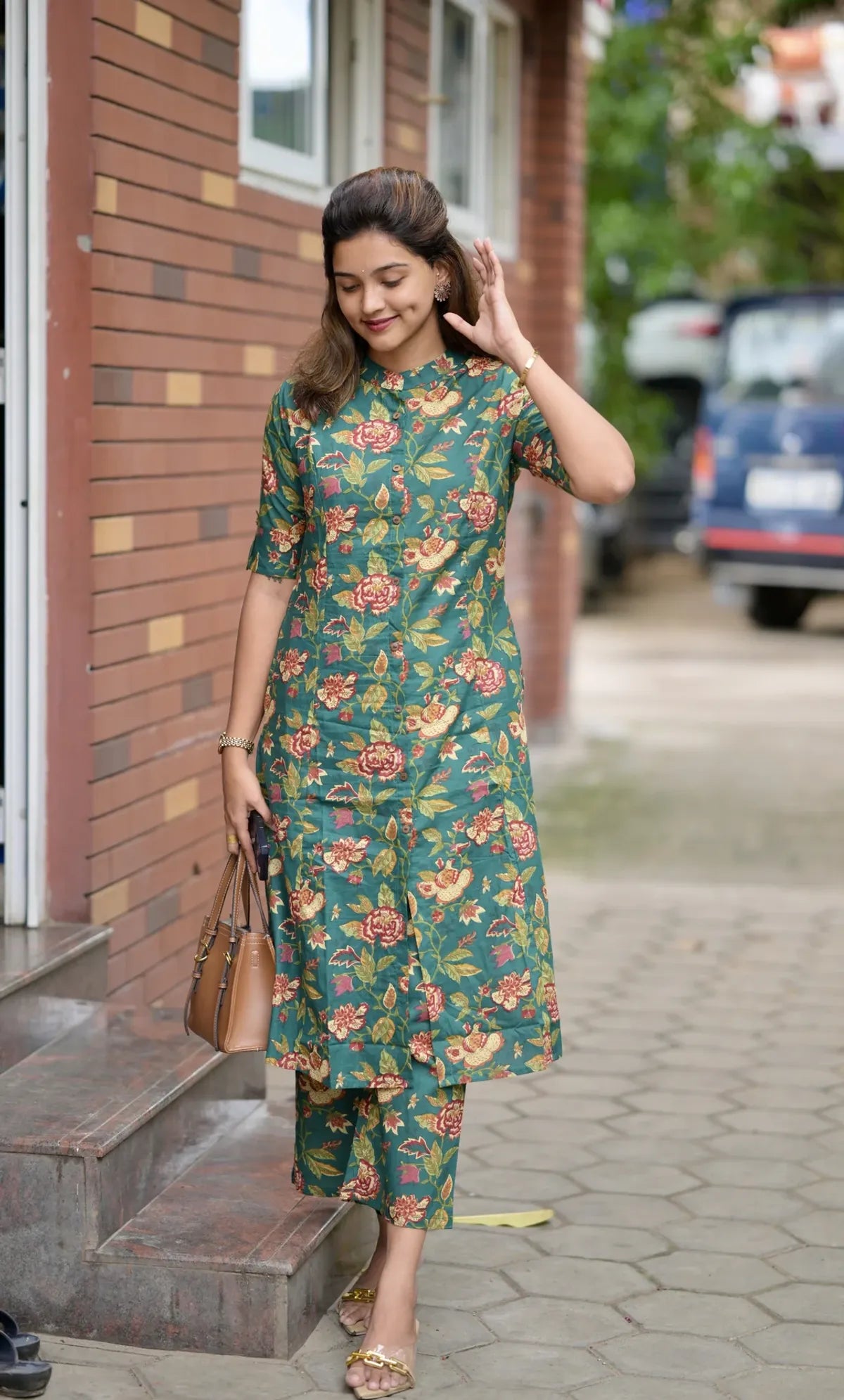 Biba Green Floral Cotton Co-Ord Set