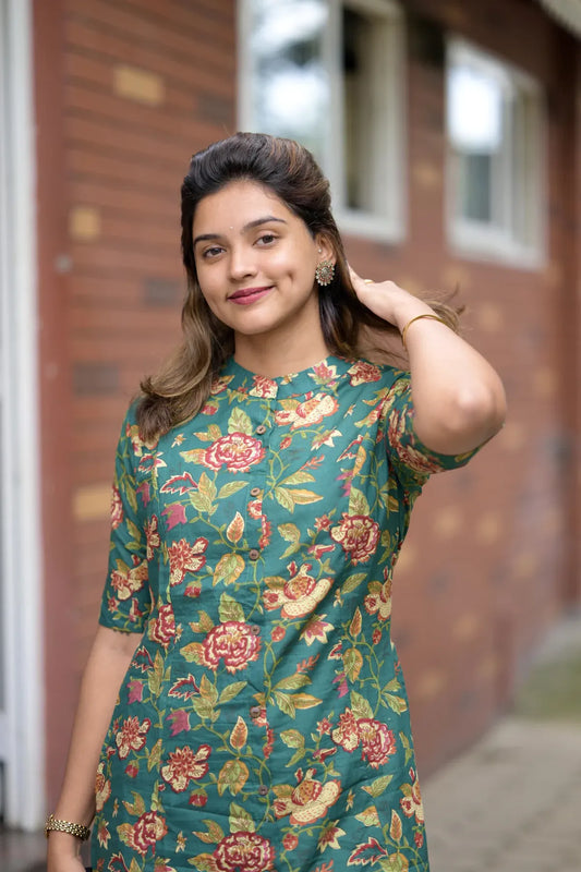 Biba Green Floral Cotton Co-Ord Set