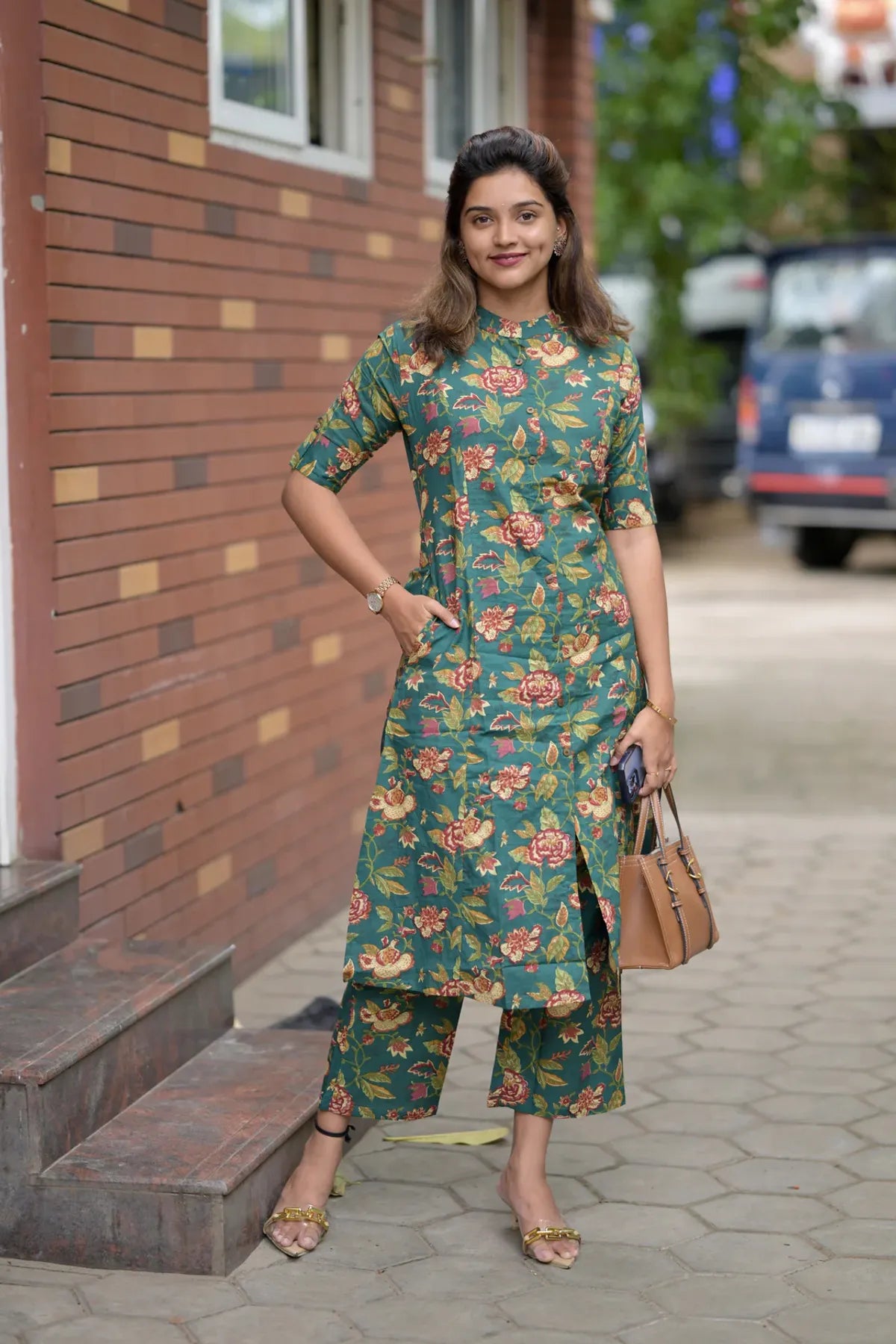 Biba Green Floral Cotton Co-Ord Set