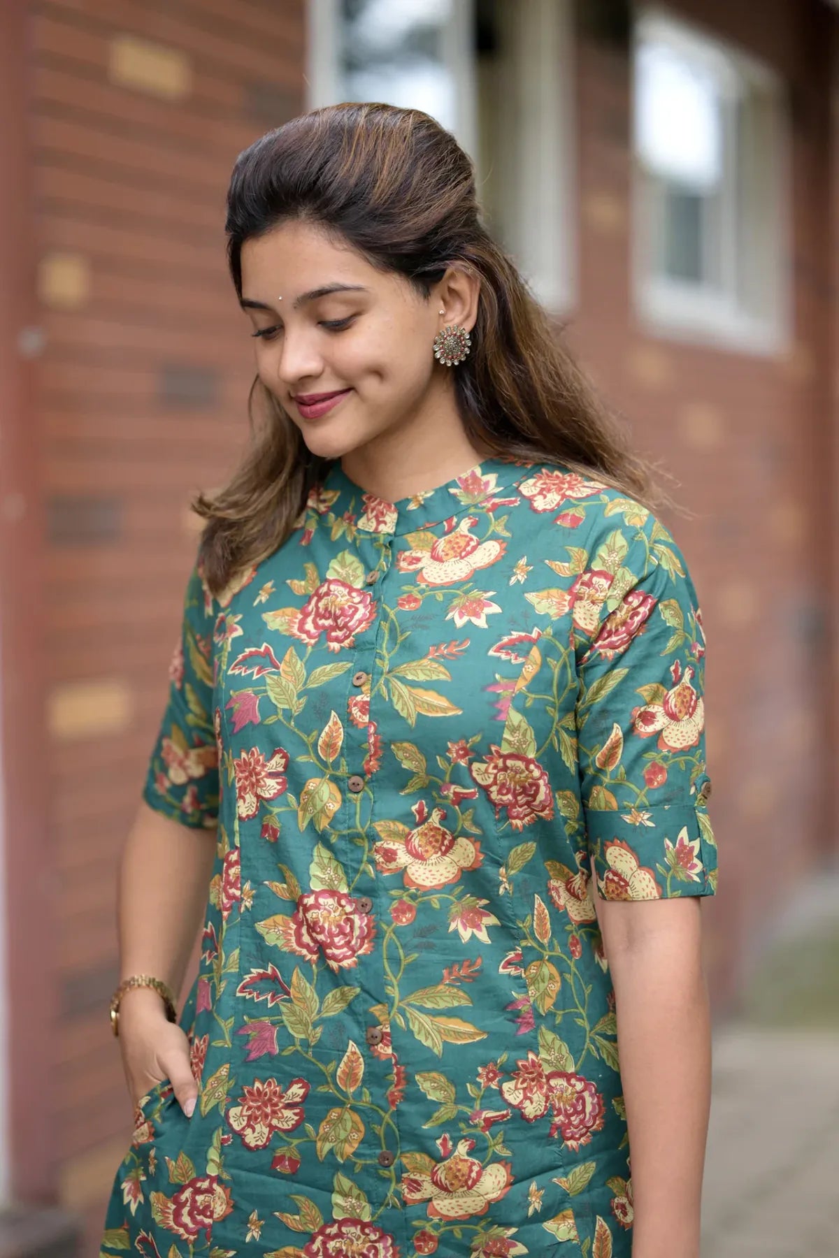 Biba Green Floral Cotton Co-Ord Set