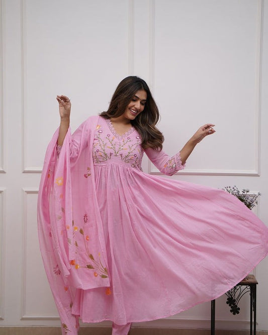 BibaBeautiful Embroidery and Sequence Work Kurta Set For Women