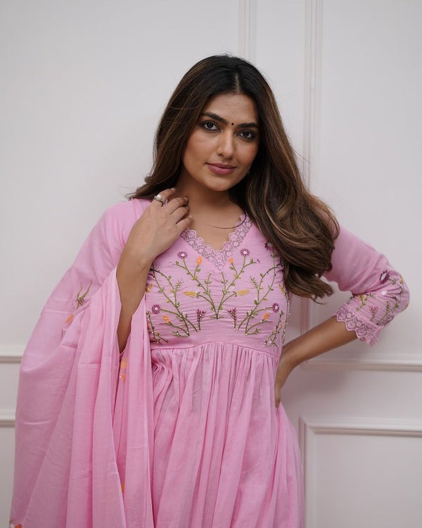 BibaBeautiful Embroidery and Sequence Work Kurta Set For Women