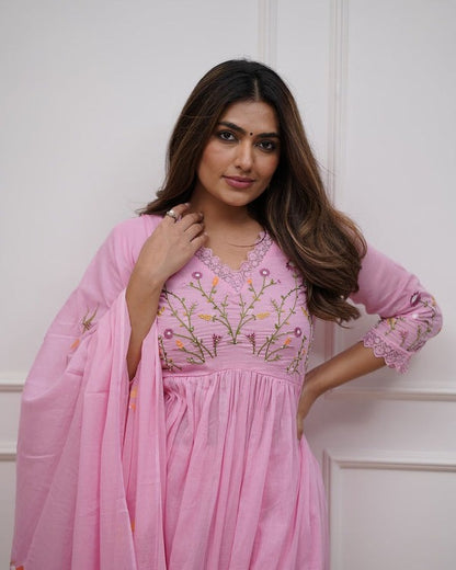 BibaBeautiful Embroidery and Sequence Work Kurta Set For Women