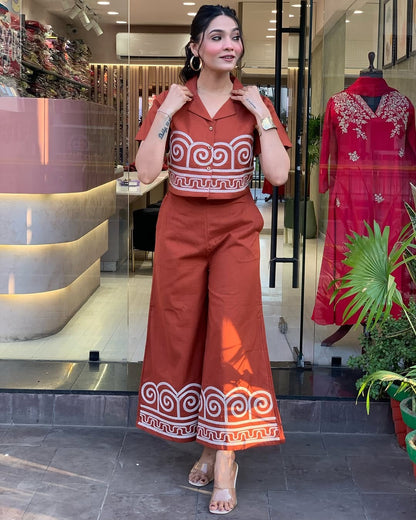Biba Premium Cotton Co-ord Set (Orange)