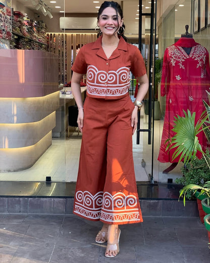 Biba Premium Cotton Co-ord Set (Orange)