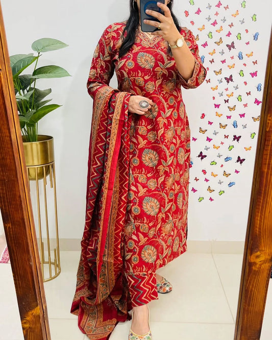 Biba Designer V Neck Azrak Print Cotton Suit