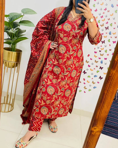 Biba Designer V Neck Azrak Print Cotton Suit