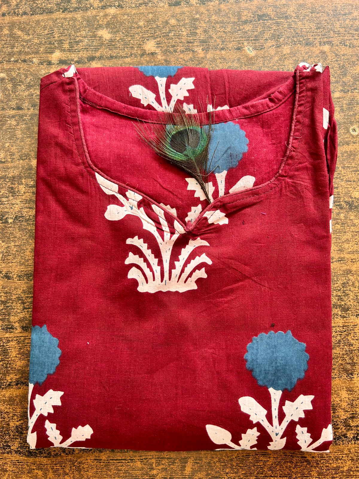 Biba Elegant Maroon Embroidered Maxi Dress