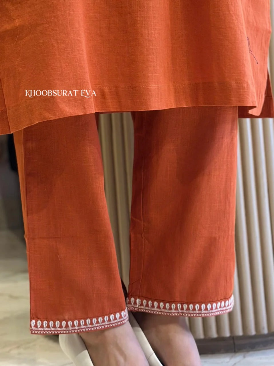 Biba Orange Beautiful Cotton Slub with Both Sides Pocket