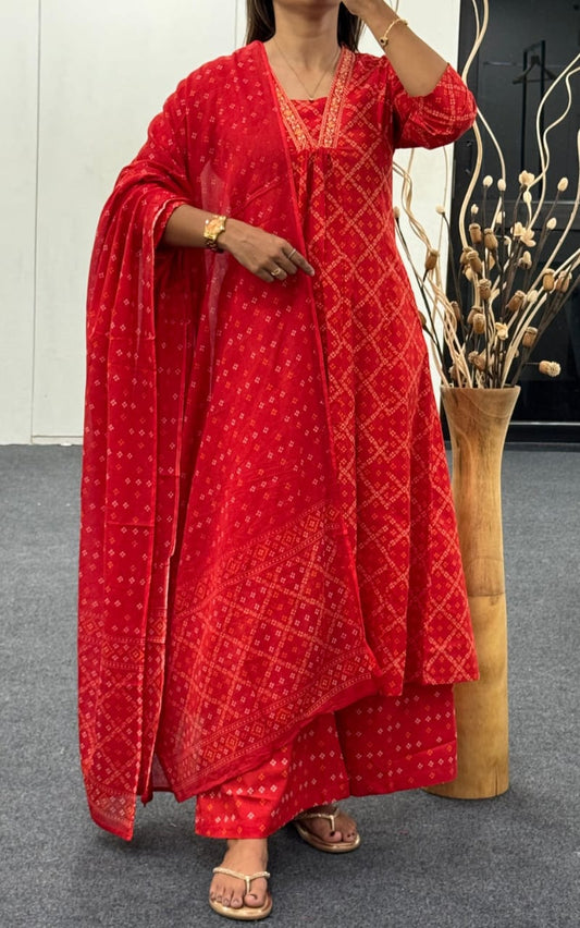 Biba Red 3 Piece A Line Suit Set