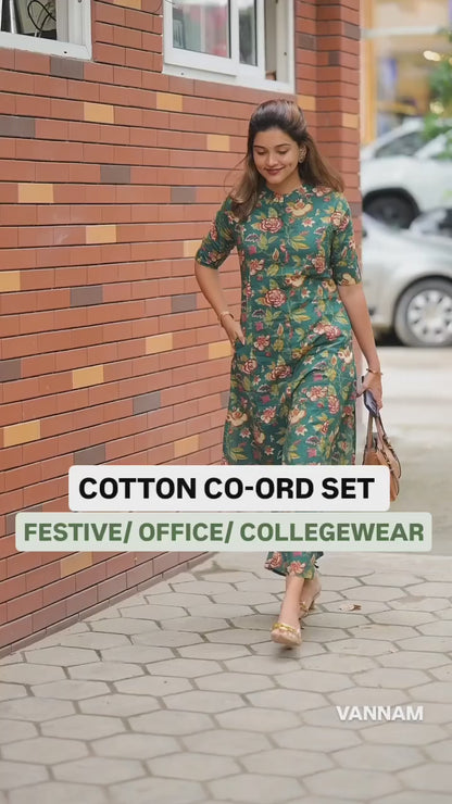 Biba Green Floral Cotton Co-Ord Set